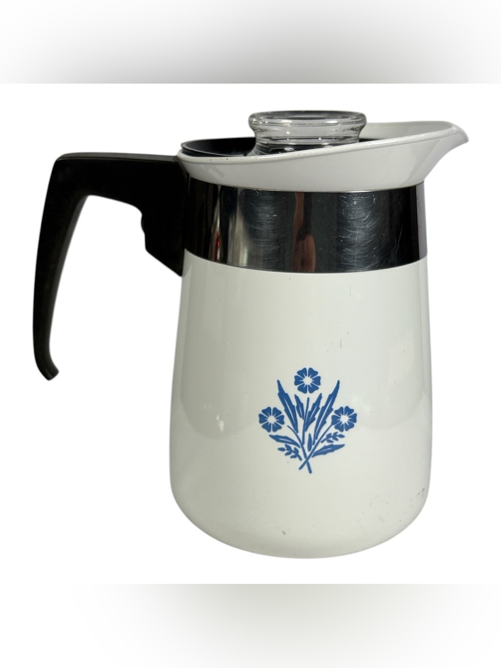 Vintage Corning Ware Blue Cornflower 4 Cup Percolator Pot Carafe W/ Lid Complete - Picture 4 of 8